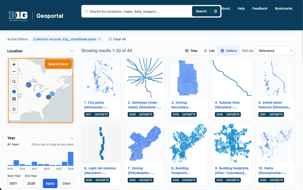 Geoportal homepage screenshot